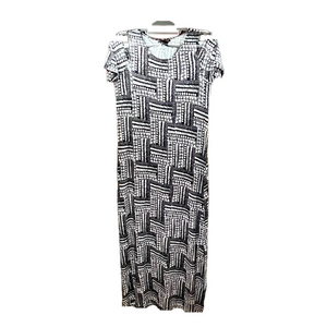Design History Cold Shoulder Black and White Print Maxi Dress